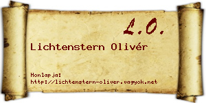 Lichtenstern Olivér névjegykártya